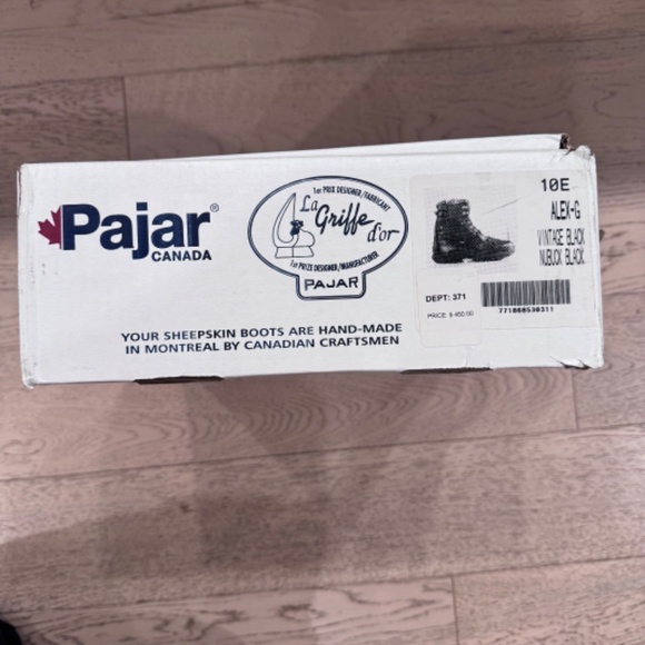 PAJAR ALEX-G SHEEPSKIN BLACK HAND MADE BOOTS WITH ICE GRIPS BRAND NEW SZ 10 - Picture 2 of 11